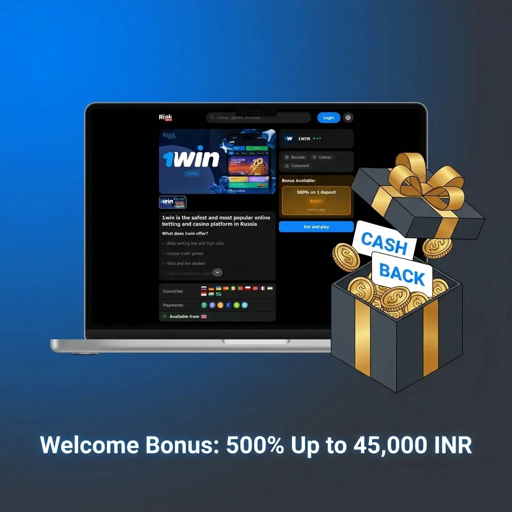 Welcome bonus 500% up to 45,000 INR across 4 deposits for new players in India, starting with 200% on first deposit